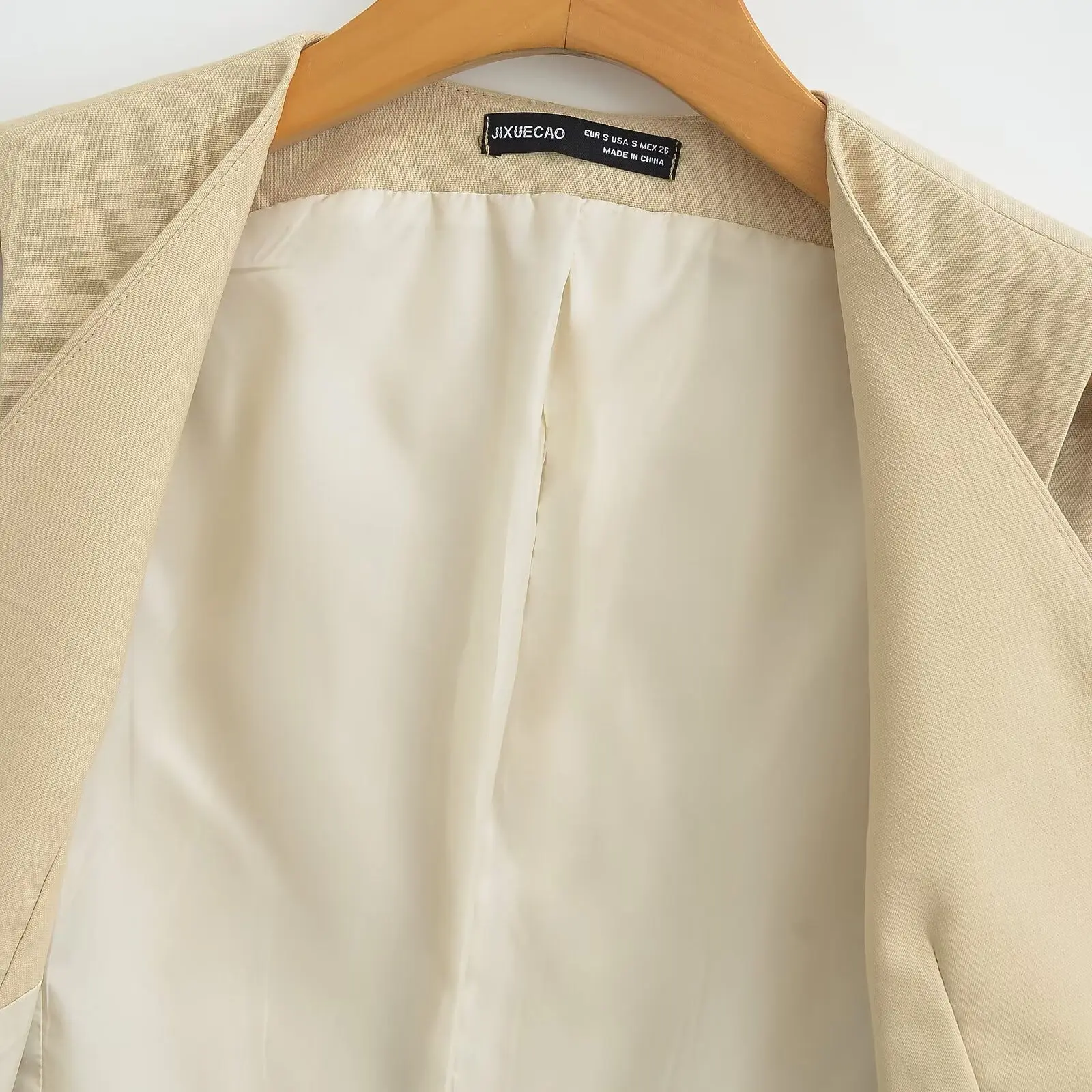 Faionable  Knot Decorated Mixed Fabric Women's Vest JNLEAOG Spring New Sle Slim Fit ort Outerwear Jaet