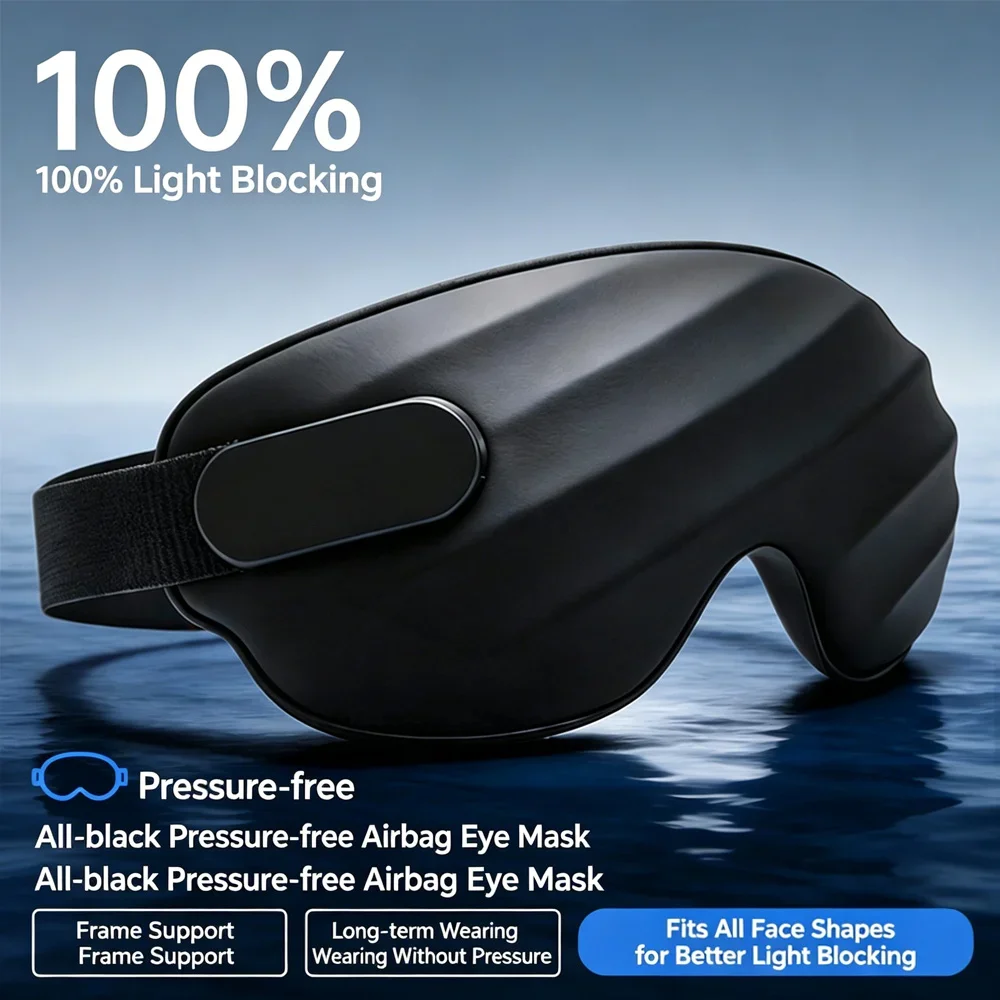 3D Sleep Mask Contoured Cup Blindfold Concave Molded Night Block Out Light for Women Men  Eye Comfortable Zero Pressure view 2