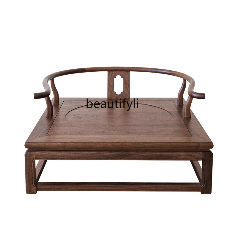 New Chinese black walnut solid wood simple armchair cross-legged meditation balcony armchair