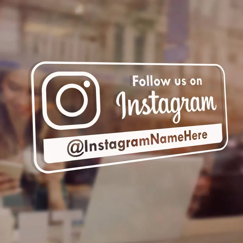 Custom Facebook,instagram Name Vinyl Decals, Social Media Tag Name Window Door Decor Sticker Business