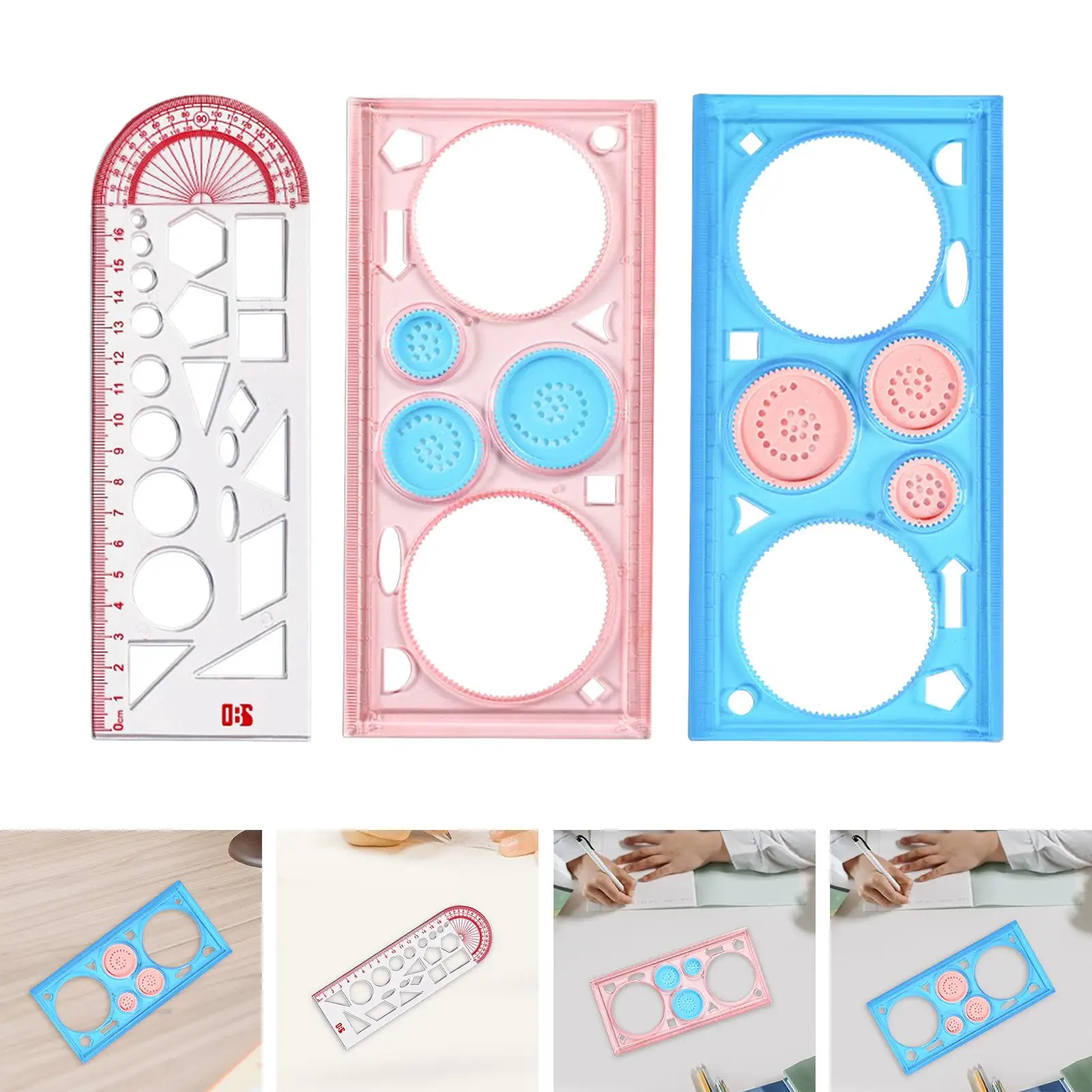 Multifunctional Geometric Ruler Mathematics Learning Geometry Ruler for Drafting Building Woodworking Studying Office Supplies
