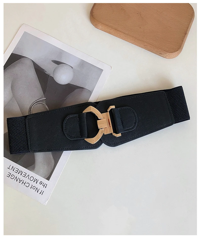 Women's Korean Retro Elastic Adjustable Decorative Waist Cincher, Versatile High-Quality Uncommon Wide Belt