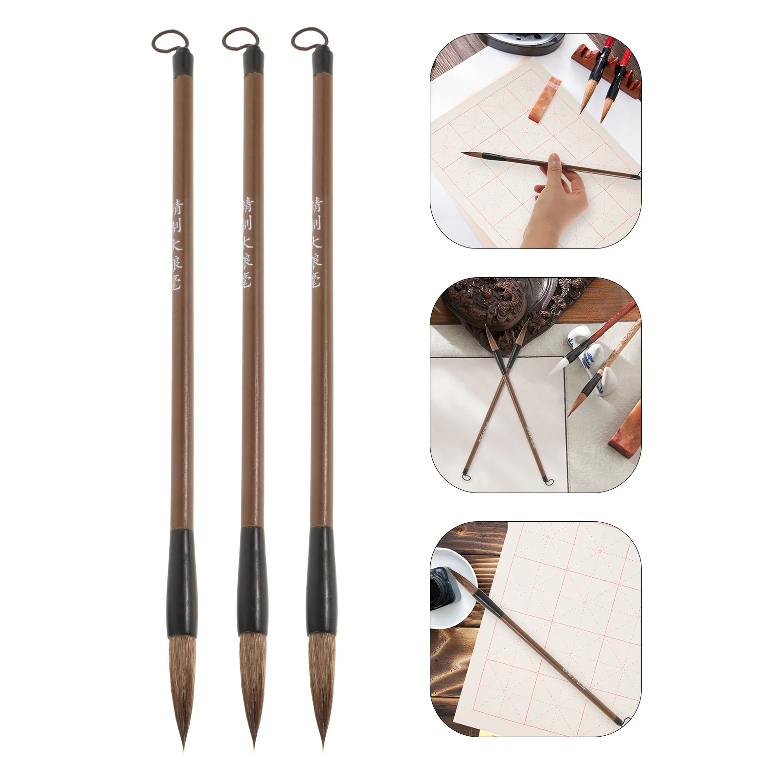 

12Pcs Chinese Calligraphy Brush Set Sturdy Ink Painting Pens for Writing Calligraphy Kits Traditional Brush for Beginners