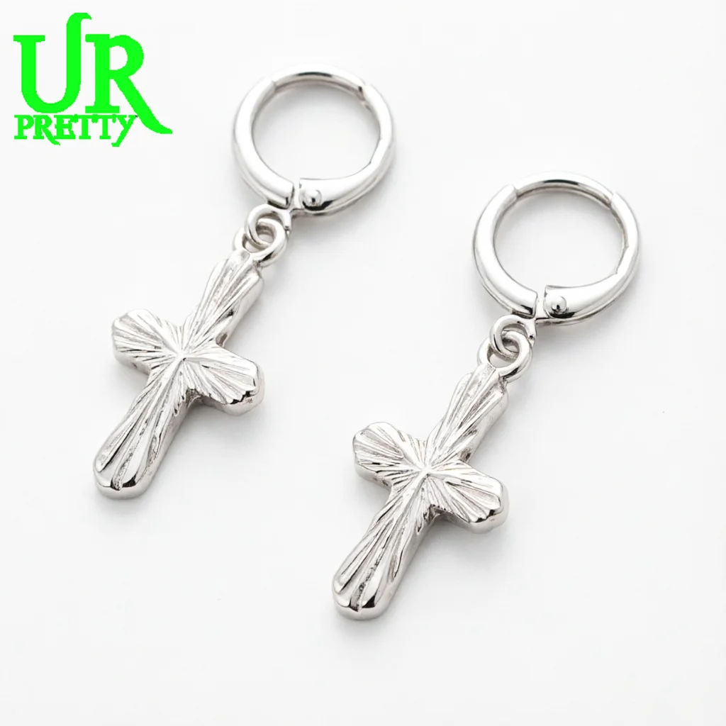 925 Sterling Silver Personalized Engraved Cross Earrings Women Fashion Gift Party Engagement Wedding Charm Jewelry