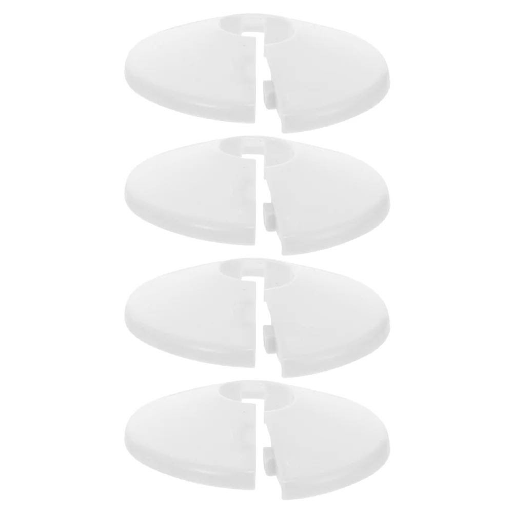 

4 Pcs Water Faucet Cover Decorative Valve Cap PVC Alloy Easy Install Hide Pipes Gas Heating Drains Shower Flange Plates