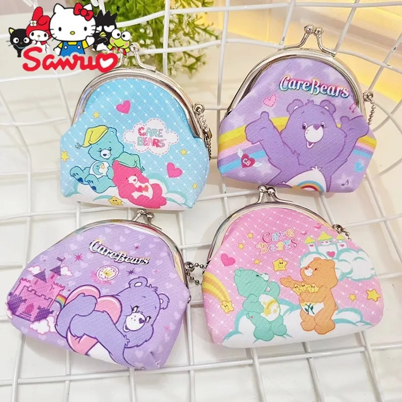 Sanrio Melody Kuromi Hello Kitty Cinnamoroll Pochacco Coin Purse Cartoon Rainbow Bear Iron Clasp Loose Wallet Key Storage Bag