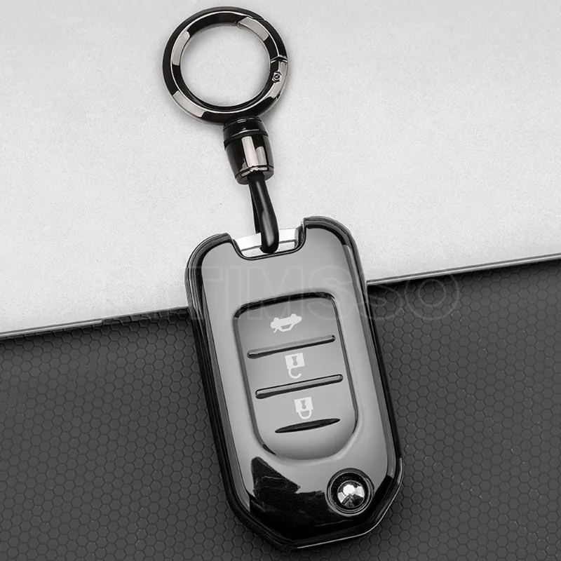 TPU Folding Car Key Case Shell Cover Fob for Honda Civic HRV CRV XRV CR-V Crider Odyssey Pilot Fit Accord Protector Accessories