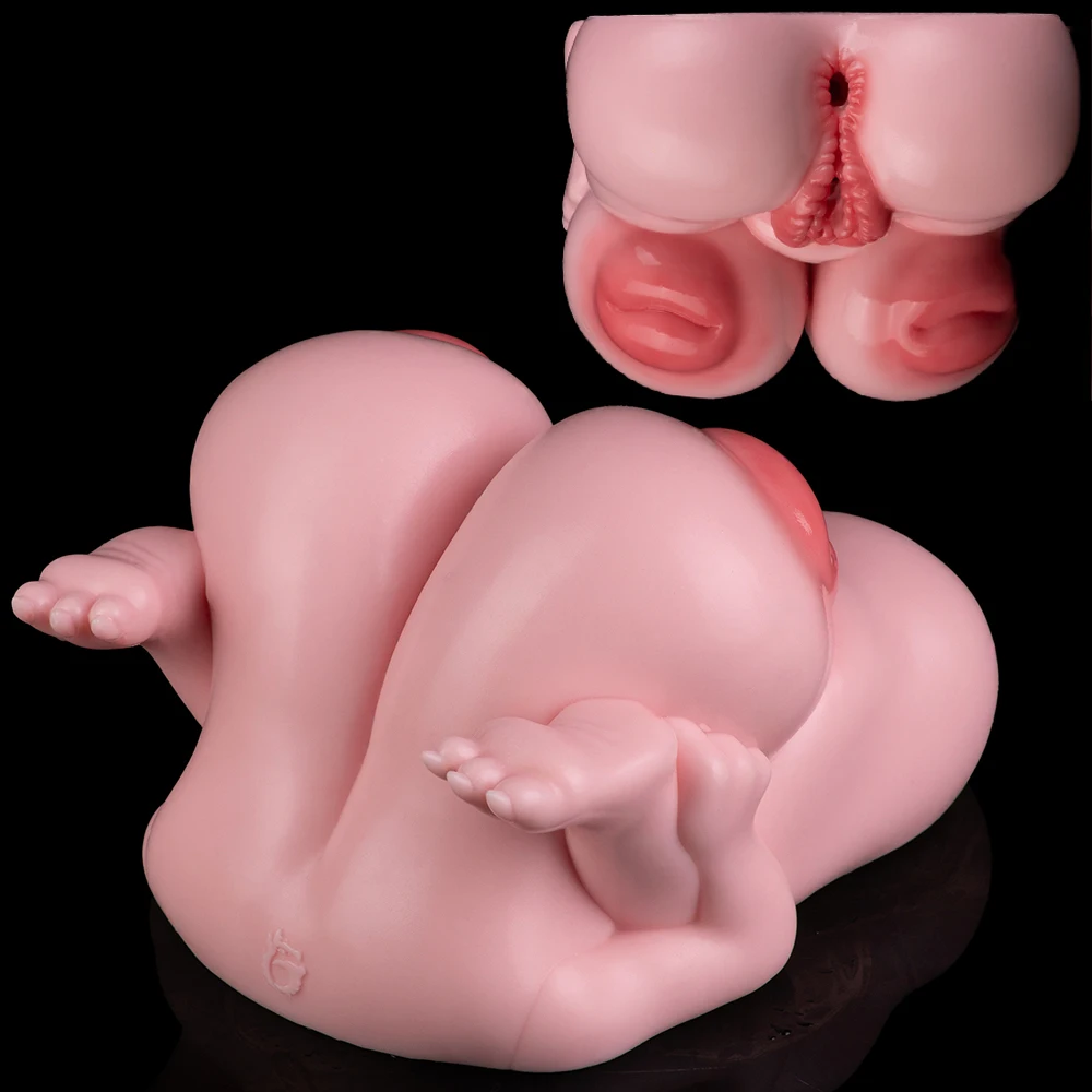 Dual Entry Soft Silicone Male Masturbator Furry Anime Pocket Pussy Male Stroker Adult Sex Toys For Men Realistic Textured 18+Xxx view 2