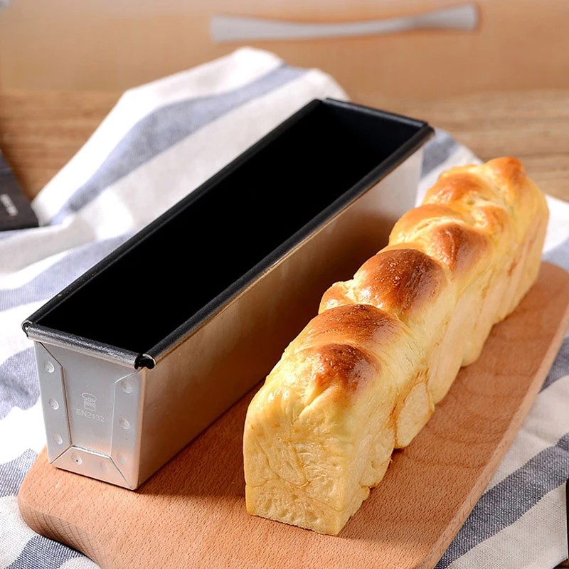 Molde Rectangular para pan tostado, caja para hornear pasteles, sándwich, moldes pequeños antiadherentes, cubierta de fuelle, herramientas para hornear pan francés, horno horneado