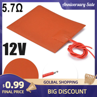 Flexible Waterproof Silicon Heater Pad 12V 5.7Ω 80x100mm 20W Silicone Rubber Heating Plate For 3D Printer Warming Accessories