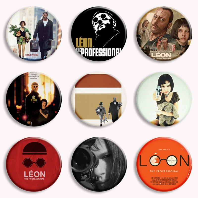 Classic Movie Leon The Professional Soft Button Pin Retro Vintage Flim Brooch Badge Bag Accessories Fans Collect Friends Gifts