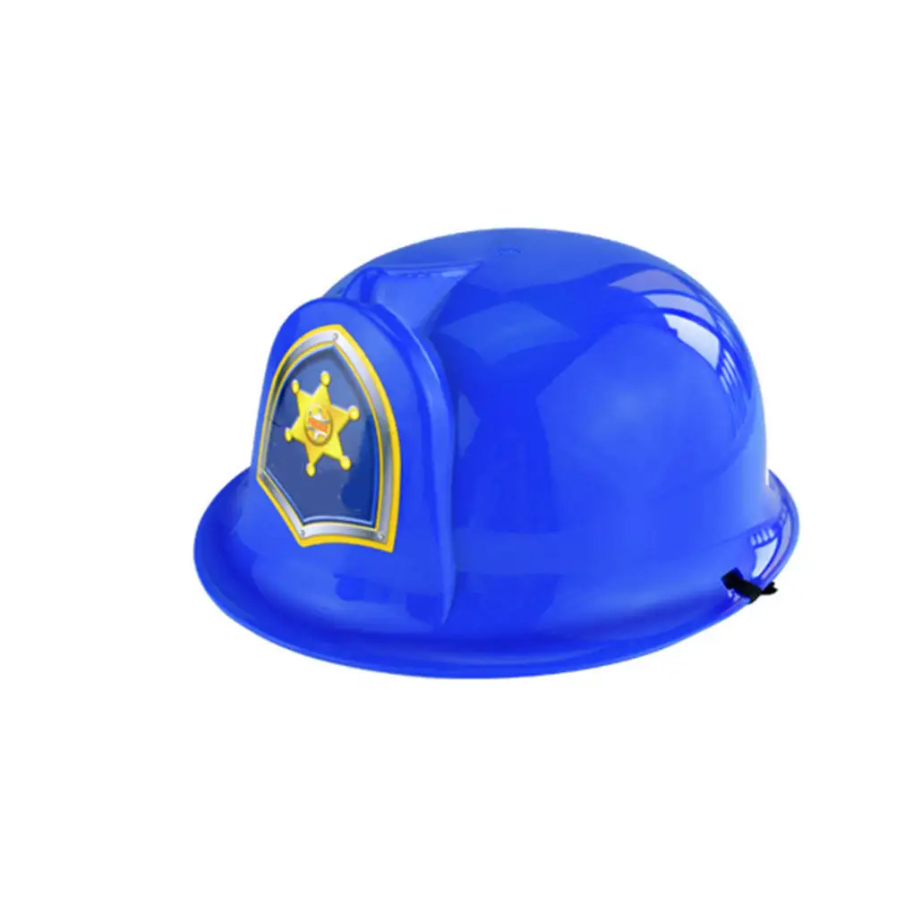 2Pcs Kids Safety Simulation Police Hats Role-Play Cosplay Props Construction Hard Hat Educational Gift for Children - view 2