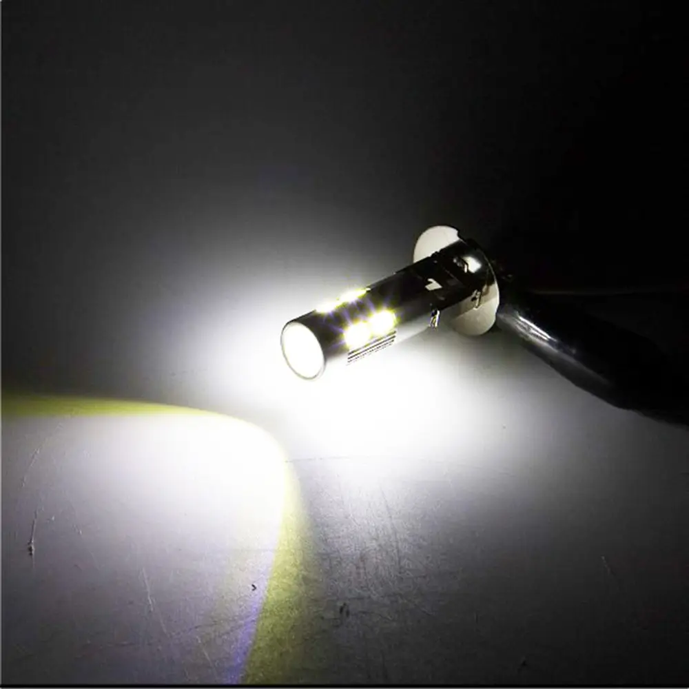 1PC White Car Fog Light 6000K 5630 SMD 10 LED Headlight Driving Bulb COB DRL LED Turn Signal Super Bright Car Interior Accessory