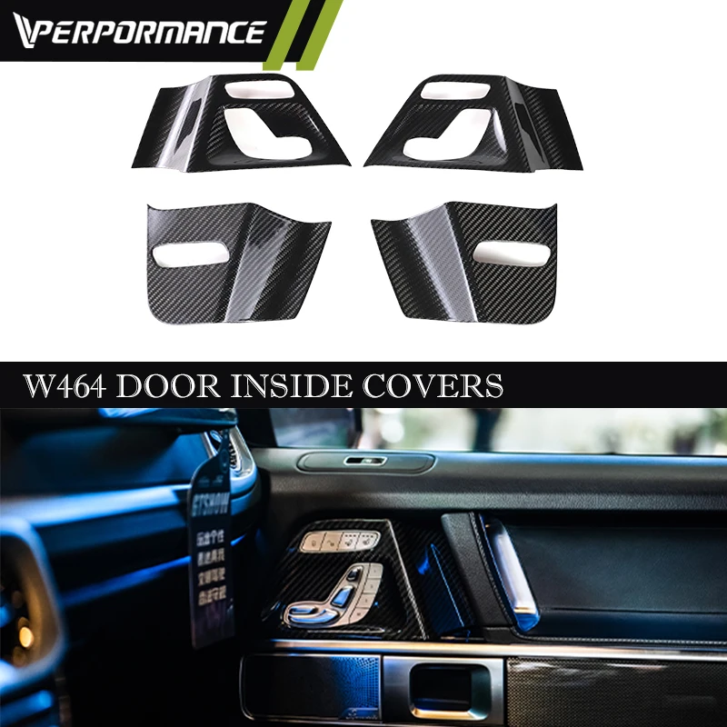 2019-2023Year Car Inside W463A Door Trims Cover G500 G63 Inner Door Covers Carbon Fiber Interior Trims Handle Trims Carbon plate