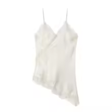 Cami Tops Black Lace V Neck Patchwork Sleeveless Y2K Style for Women - Short Beige Top