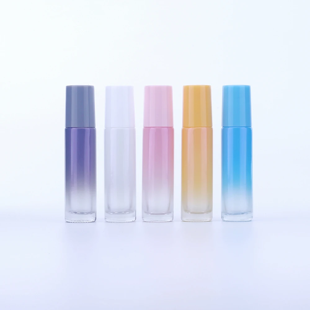 

100PCS/lot 10ml Pink Color Thick Glass Roll On Essential Oil Empty Perfume Bottle Roller Ball Bottle For Travel 5 Colors
