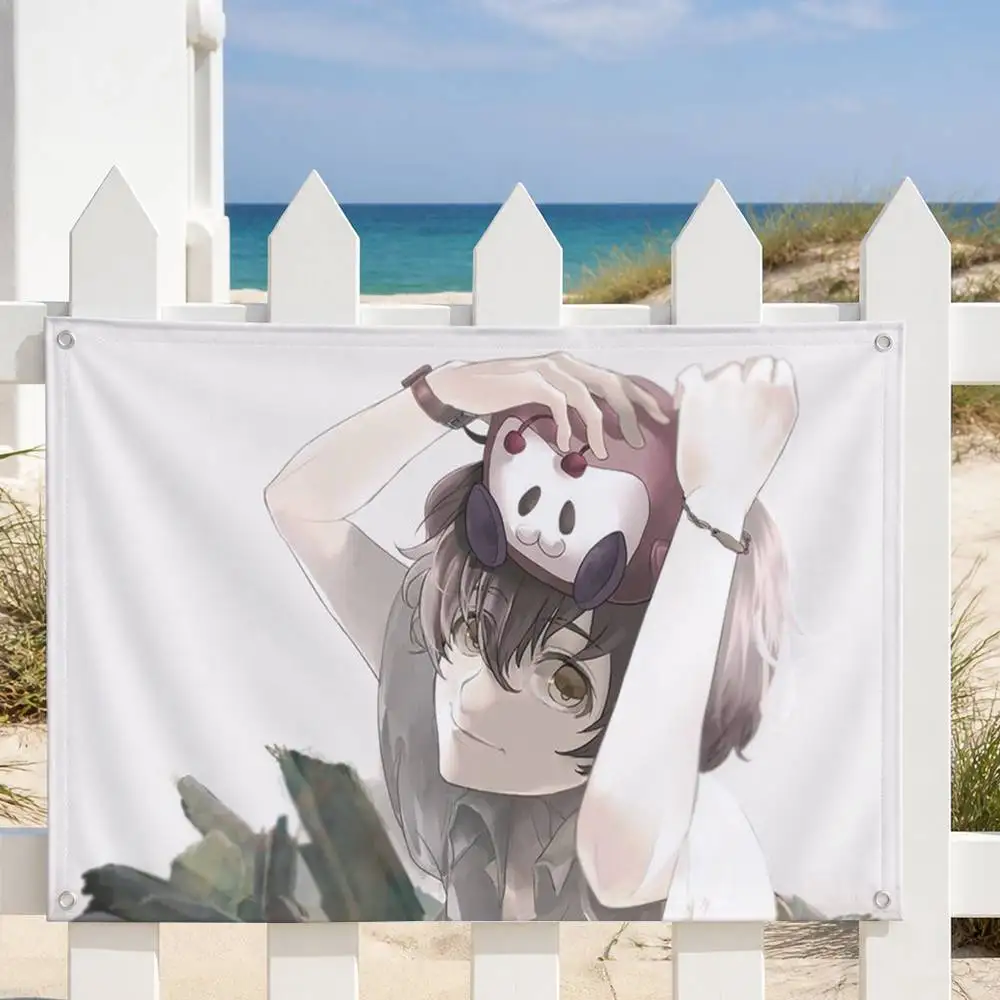 Terror in Resonance Decorative Hanging Flag with Grommets for Garage Bedroom Dorm Wall Decor
