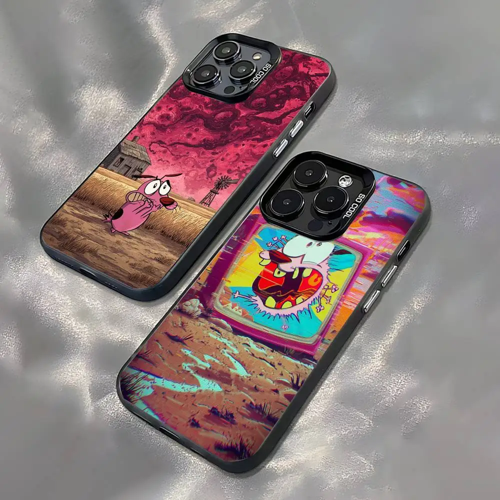 

The C-CowardlyS Dog CCourageS Phone Case For iPhone 17,16,15,14,13,12,11Pro,XS,Max,Plus,Mini Black Candy Matte Shockproof Cover