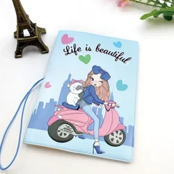 Travel Passport Holder Case Card ID Holders Wallet Bags Passport Cover Cartoon Women PU Leather