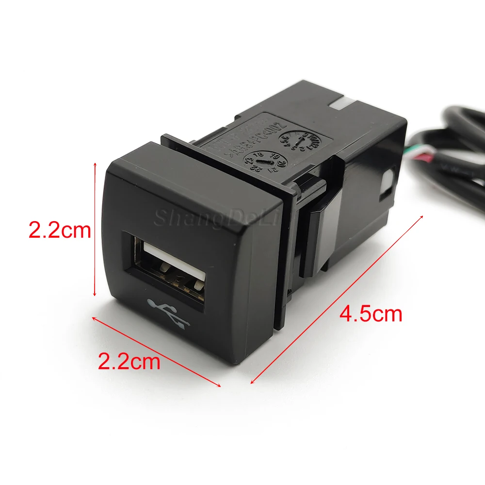 Car USB Input Adapter Audio Radio u-disk flash Socket Cable for Toyota Camry Corolla Rav4 Land Cruiser Prado 2018 2019 2020 2021