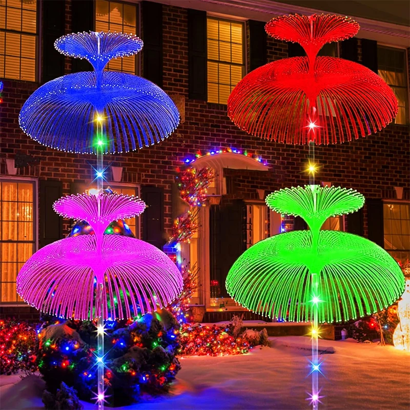 

Outdoor Garden Light, 2-Layer Jellyfish Solar Yard Lights, Outside 7 Color Changing Decoration, Waterproof Decorative