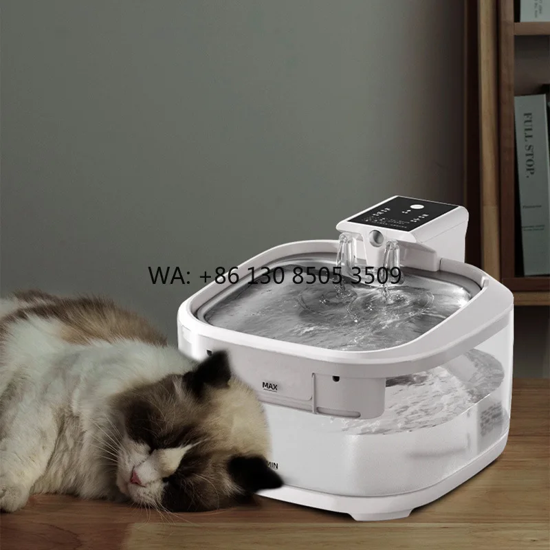 

Factory Wholesale Automatic Super Silent Touch Pet Drinking Fountain New Stainless Steel Ultra Quiet Cat Water Fountain Portable