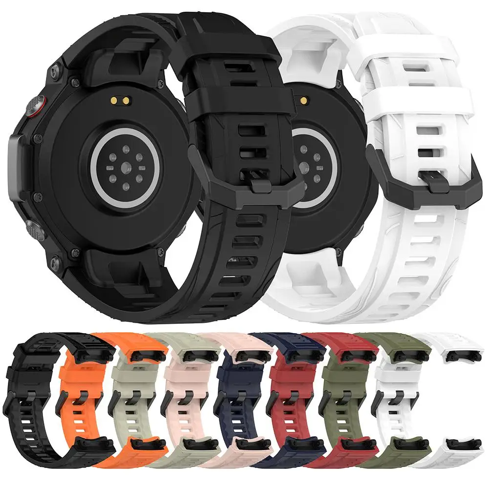 สายรัดซิลิโคนสําหรับ Amazfit T-REX 3 สมาร์ท Watchband T-Rex3 สร้อยข้อมือกีฬาสายรัดข้อมือเดิมสายนาฬิกา