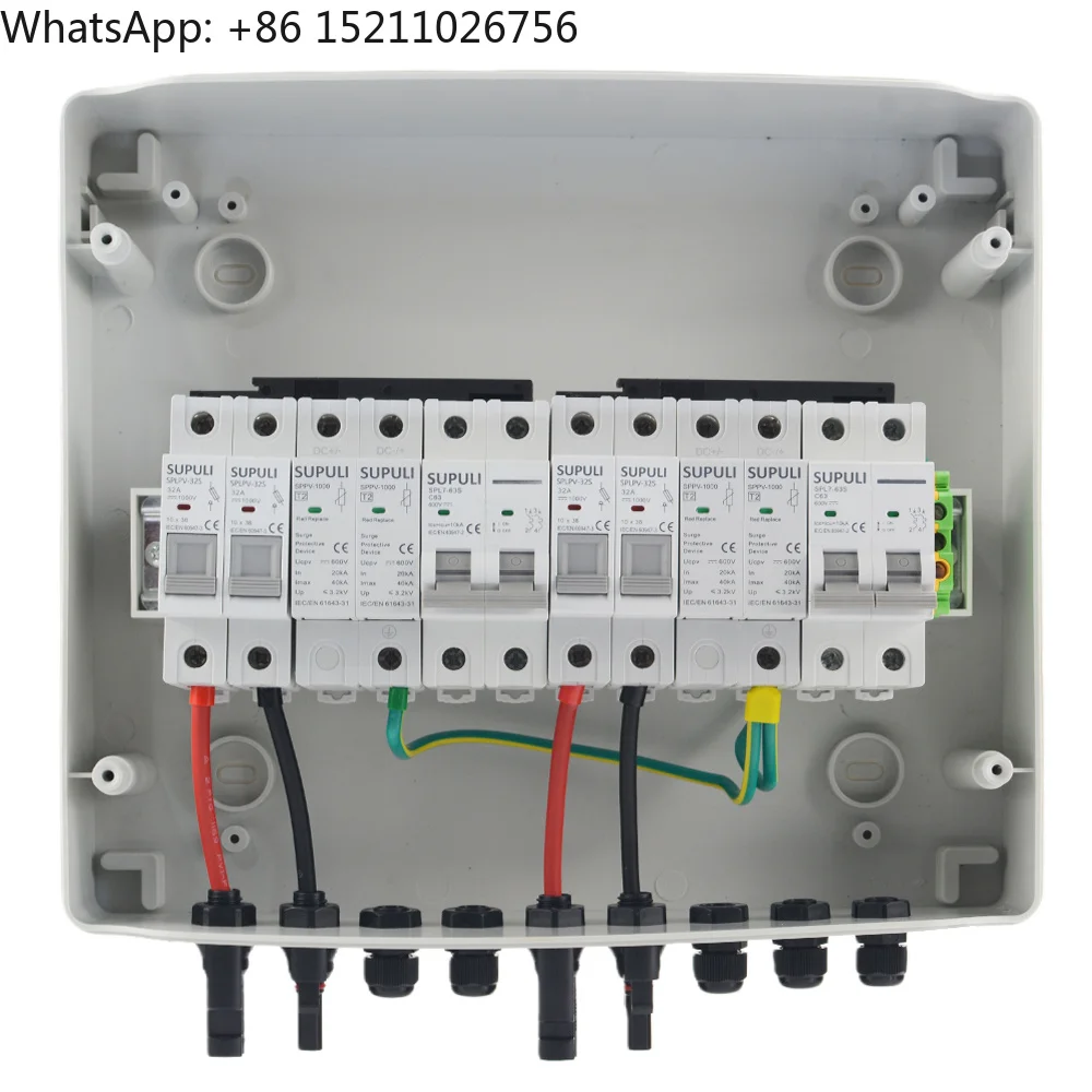2 in 2 Out 600V Photovoltaic Solar Combiner Box Customizable Main Switch Electrical Distribution Box Caja De Combiner
