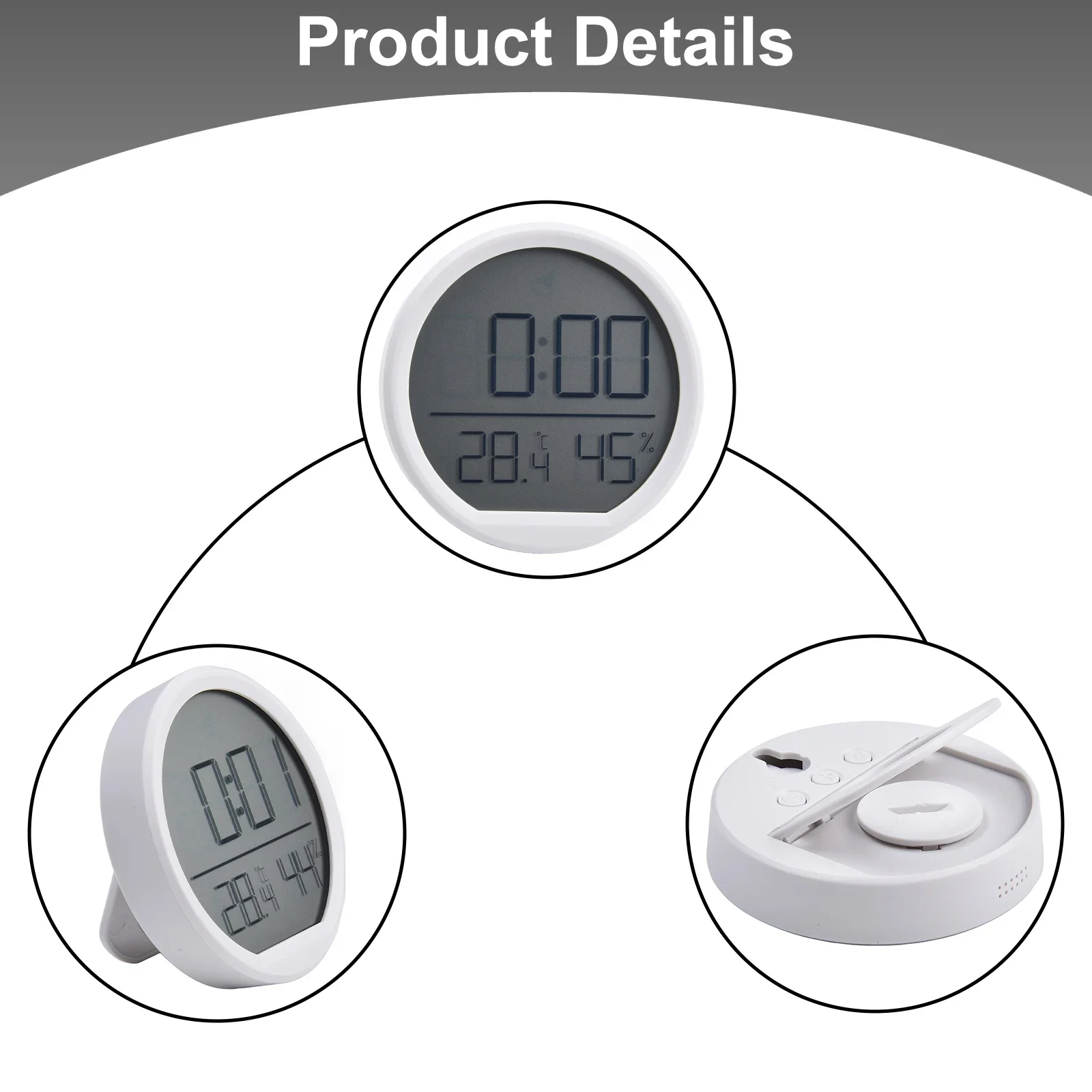 Wide Viewing Angle Indoor Home Electronic Alarm Clock Temperature Display Time Display Fahrenheit F Celsius C Switch