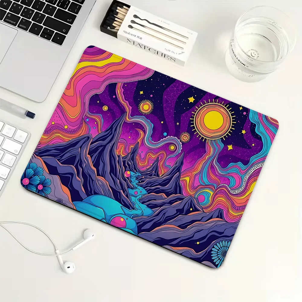 

Dreamlike Starry Sky Landscape Small Mouse Pad Rubber Gaming Mouse Pad Mechanical Keyboard Mat PC Gaming Accessories PC Desk Pad
