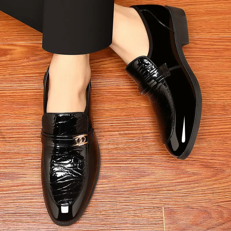 

Spring Autumn Social Shoe for Men Pointed Toe Dress Shoes Men Legitimate Leather GentleMen Suit High Quality Fashion Nice Trend