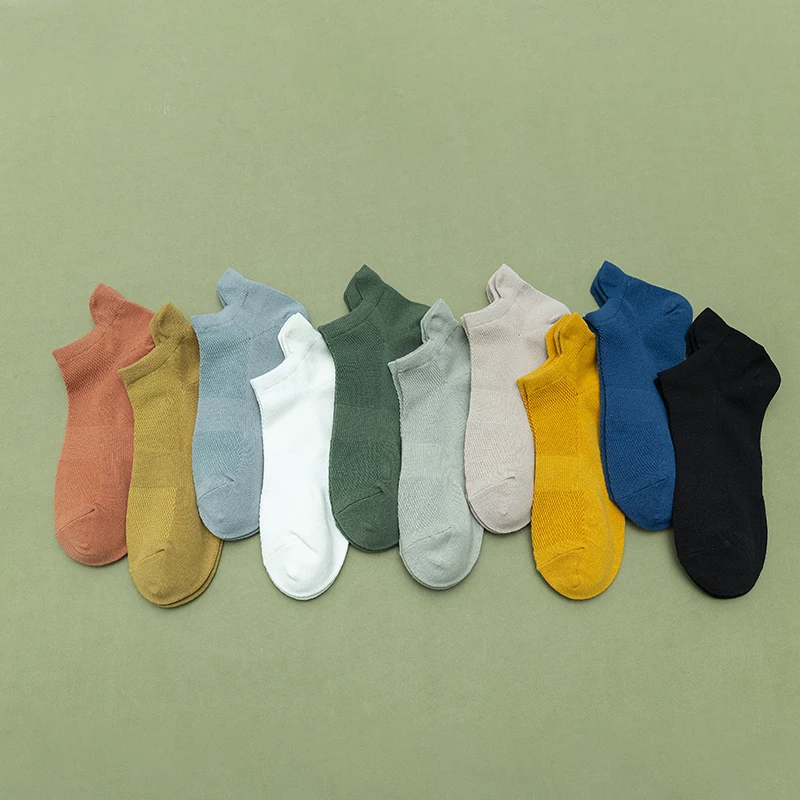 Breathable Men\'s Short Ankle Cotton Socks New Spring Summer Boat Mesh Short Sock High Quality Casual Male Sokken Gift