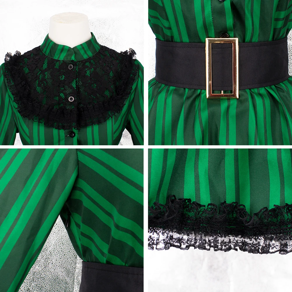 فيلم قصر مسكون خادمة تأثيري الخيال الملابس النساء زي تمويه هالوين الكبار الإناث فانتازيا ملابس الحفلات