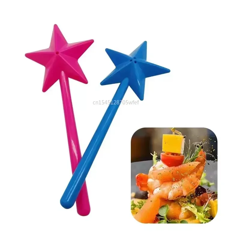 Star Magic Salt&Papper Shakers Pentagram Shape Fairy Wand Three Holes Salt Dispenser Refillable Removable Kitchen Accessories