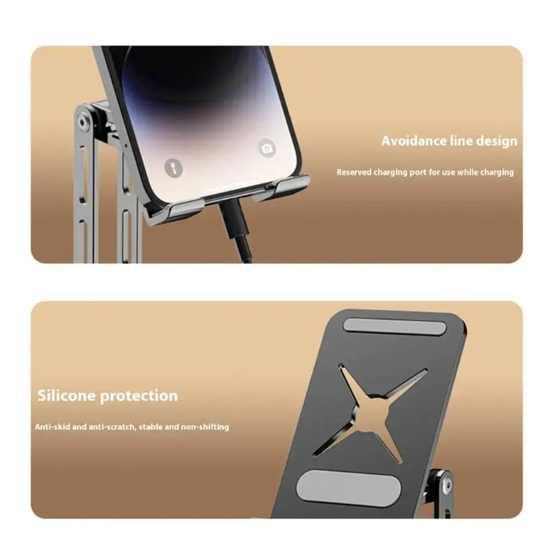

652F Aluminum Alloy Phone Stand Multi Rotate Tablet Dock Holder Desktop Bracket