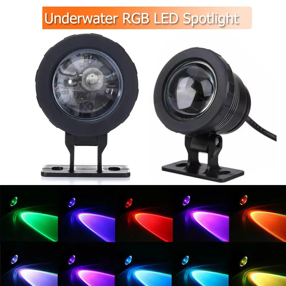 

Водонепроницаемые подводные светодиодные прожекторы RGB AC12-24V, белые/тепло-белые/RGB, водонепроницаемые светильники для фонтанов и бассейнов с пультом дистанционного управления
