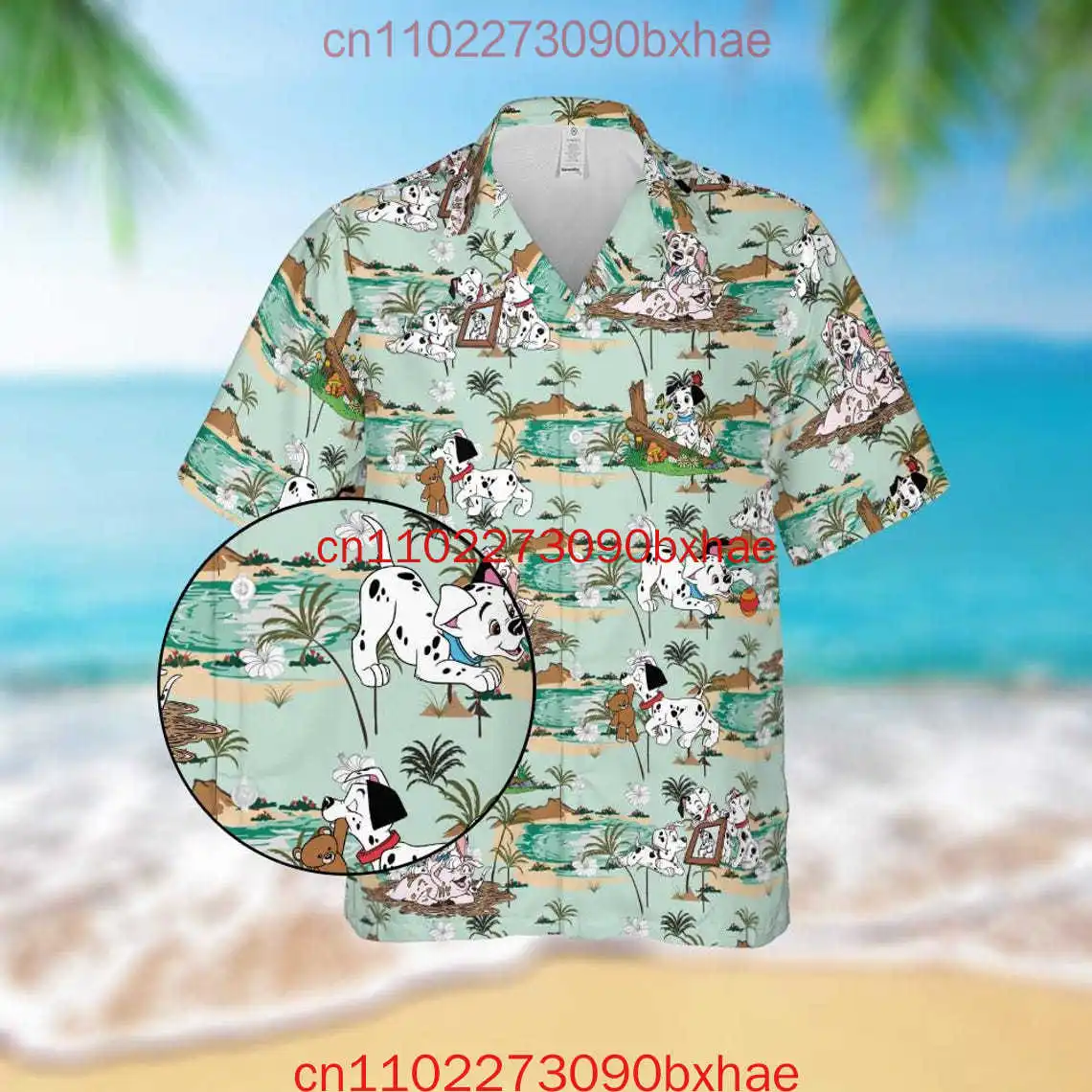 

2026 New 101 Dalmatians Retro Shirt 3D Printed Disney Fashion Street Short Sleeve Button Hawaiian Shirt