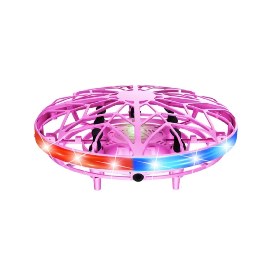 HWRC Drone RC Mini untuk anak-anak, Drone remote control induksi sensor tangan UFO dengan lampu LED, mainan isi ulang daya USB untuk anak-anak