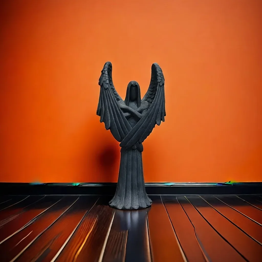 Halloween Dark Angel Statue Resin Crafts Ornament Guardian Angel Sculpture Home Office Desk Bookshelf Indoor Outdoor Decoration