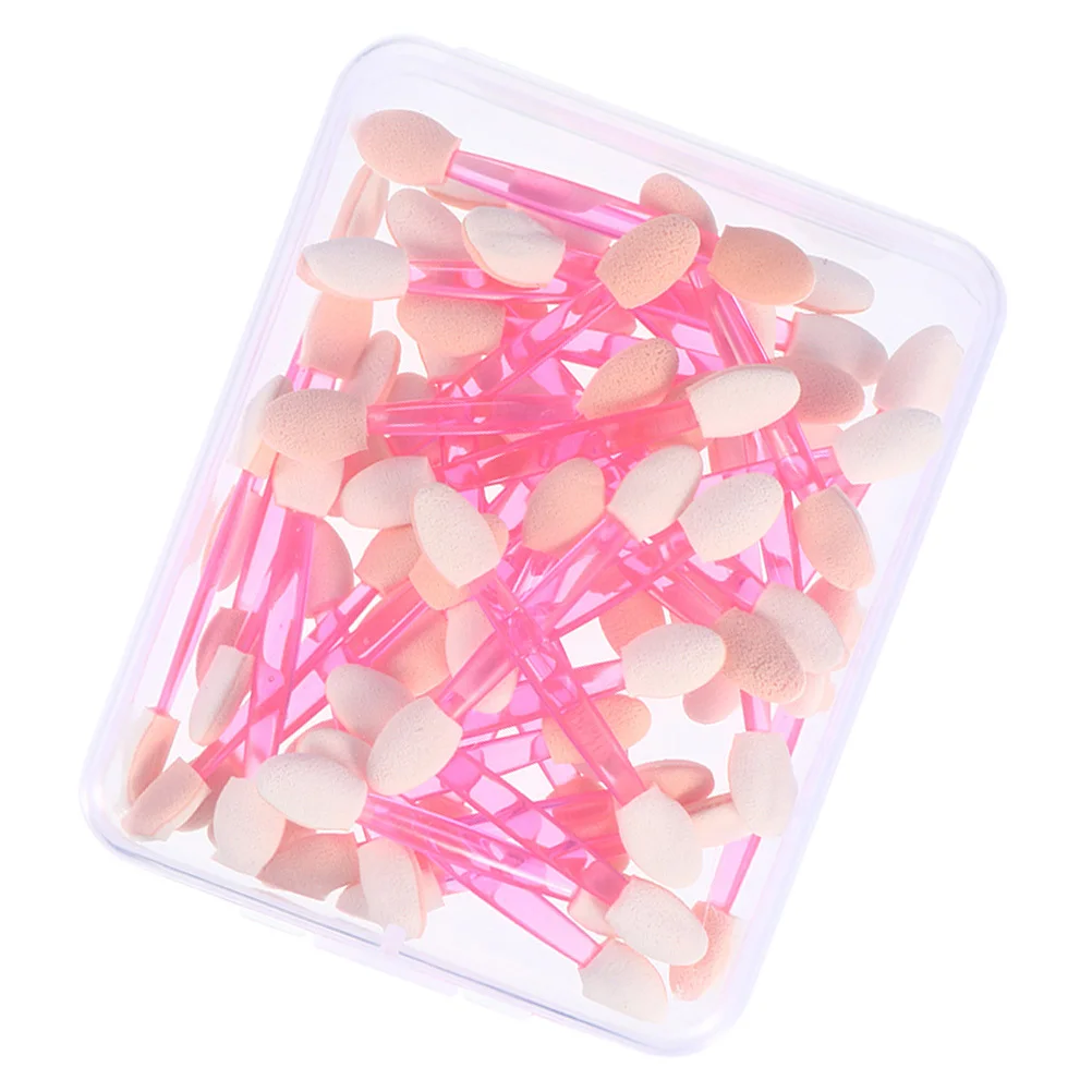 

50pcs Eyeshadow Brush Dual-Ended Applicators Soft Latex Tips Portable For Travel Party Wedding Disposable Tools Eye