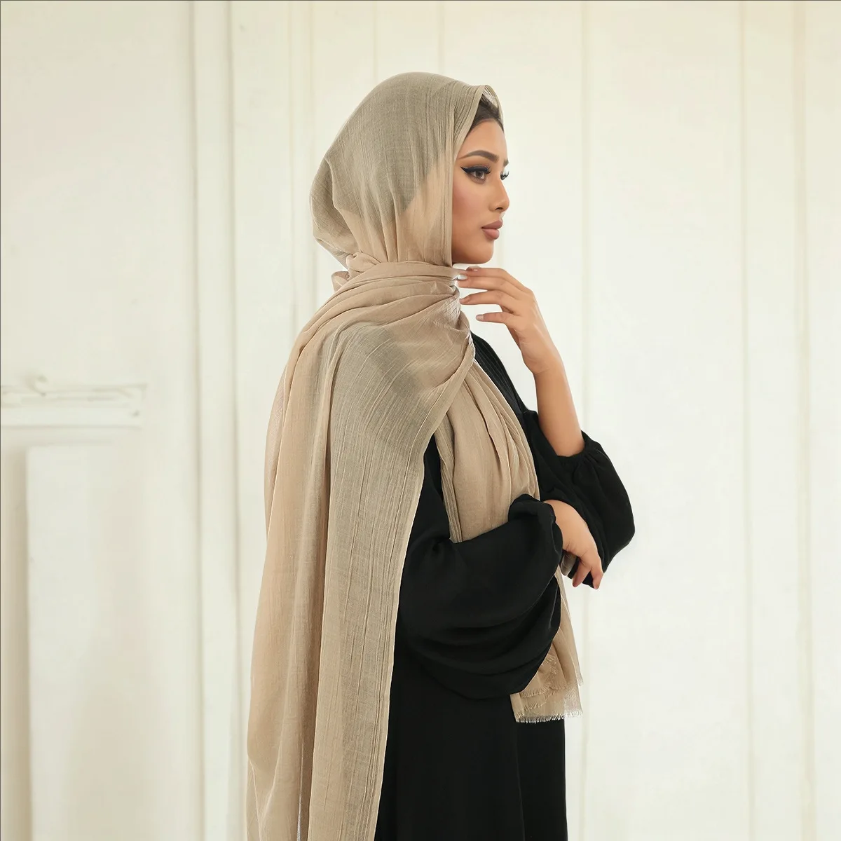 الصيف تنفس الأوشحة هامش الحجاب النساء وشاح مسلم الحجاب شالات التفاف عمامة عصابات عقال Bufanda Turbante Mujer
