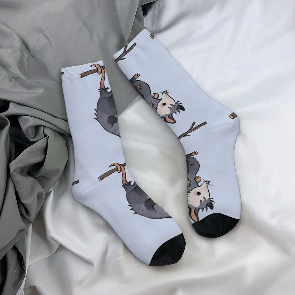 Hip Hop Vintage Unique Crazy Men's Socks Opossum Cute Animal Unisex Harajuku Pattern Printed Happy Novelty Crew Sock Boys Gift