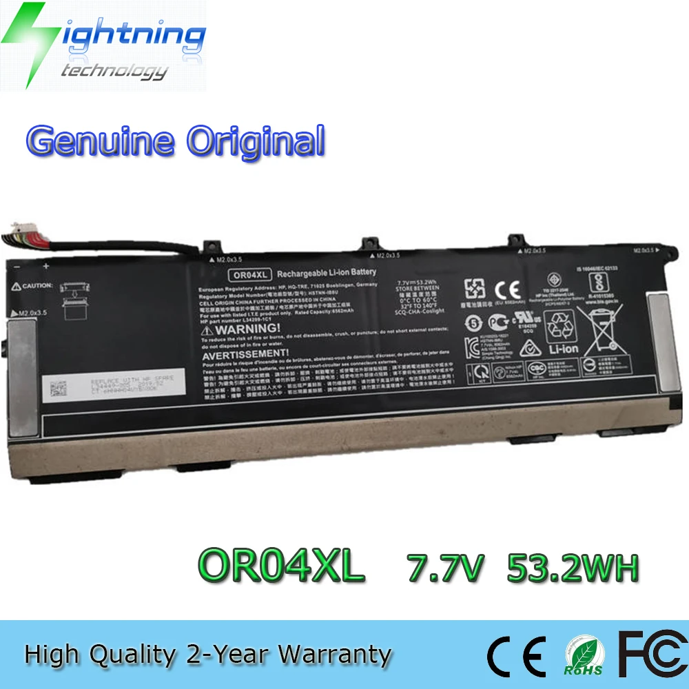 New Genuine Original OR04XL 7.7V 53.2Wh Laptop Battery for HP EliteBook X360 830 G5 G6 L34449-005 L34209-1B1 OR04053XL