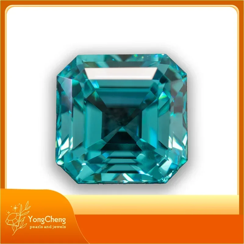 

Lab Grown Sapphire Asscher Shape Paraiba Charm Gemstone DIY Ring Necklace Advanced Jewel Making Materials With AGL Certificate