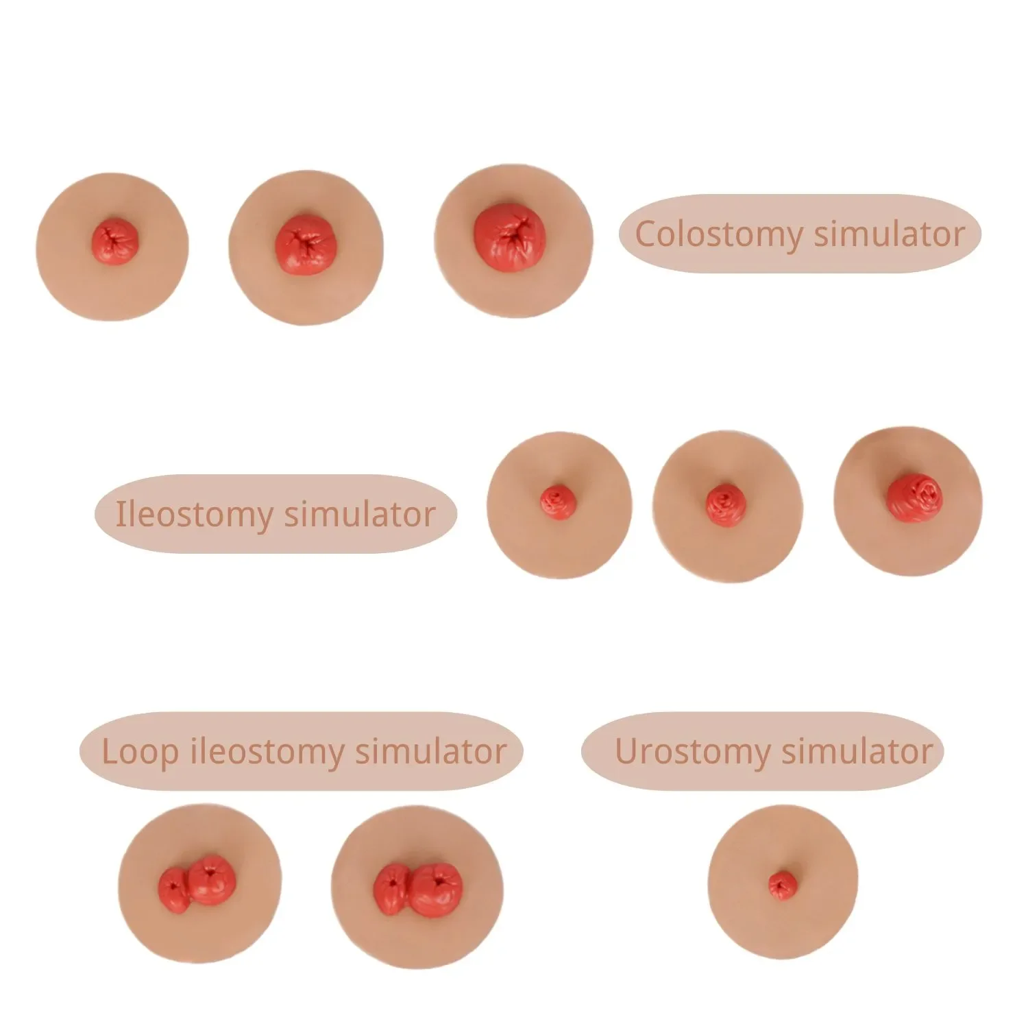 Sticky Ostomy Care Simulators Set (9 Pcs) for Training