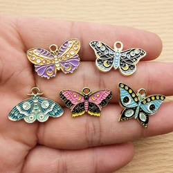 10pcs Moon Butterfly Charm for Jewelry Making Necklace Bracelet Earring Pendant Diy Accessories Alloy Metal Gold Plated