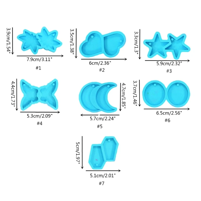 Pendientes de luna de pentagrama DIY, molde de resina epoxi de cristal, llavero colgante, dijes, molde de silicona, herramienta para hacer joyas