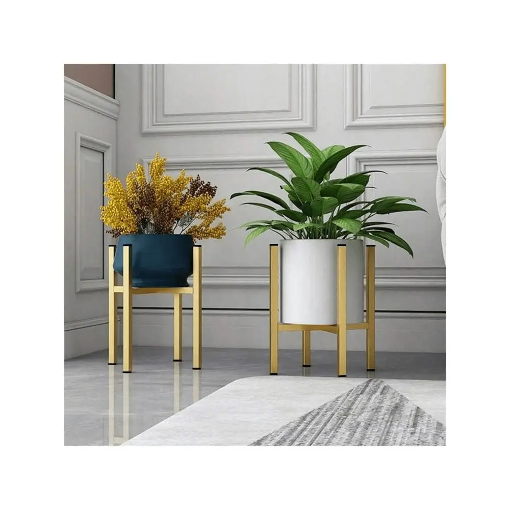 

Gold Metal Flower Stand Rack, Home Garden Decor Display Holder For Indoor And Outdoor Potted Plants