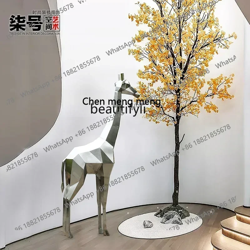 

smt7486 new Stainless Steel Outdoor Sculpture Artwork Large Floor Ornaments Abstract Animal Art Device ss 7486