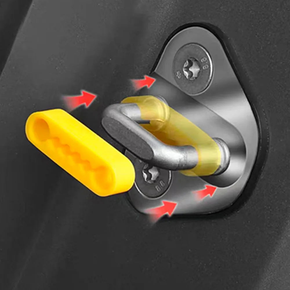 Car Door Latch Silicone Buffer Pad Door Lock Striker Cushion Anti‑Noise Shock‑Absorbing Auto Accessories for BAIC BJ40 2024-2026